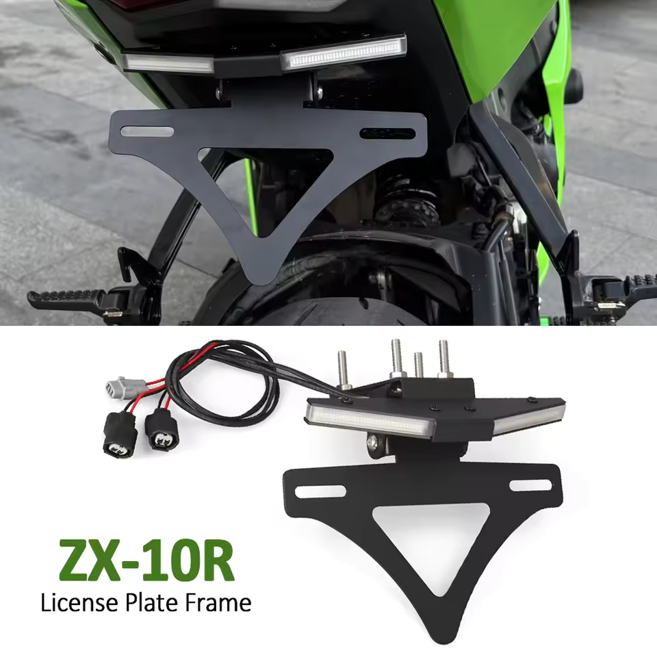 สําหรับ Kawasaki Ninja ZX10R ZX-10R ZX10RR ZX-10RR ด้านหลังยางใบอนุญาตจํานวนแผ่นกรอบผู้ถือ ZX 10 R 2