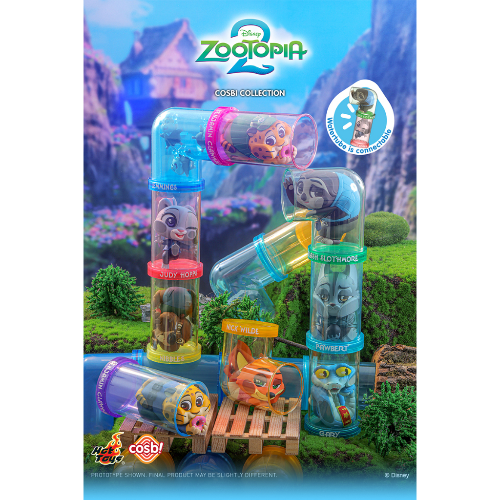 ของเล่นสุดฮอต Disney Zootopia 2: Rise of the Non-Mammalians Cosbi Collection Watertube Series Blind Box