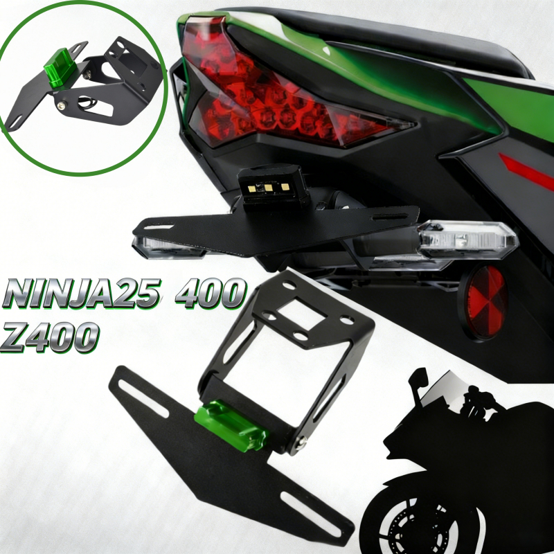 อะไหล่แต่งต้องมี! ที่ยึดป้ายทะเบียนหลัง แต่งรถ Kawasaki NINJA400/NINJA250（2019-2025）/Z400อัพเดทรุ่นล