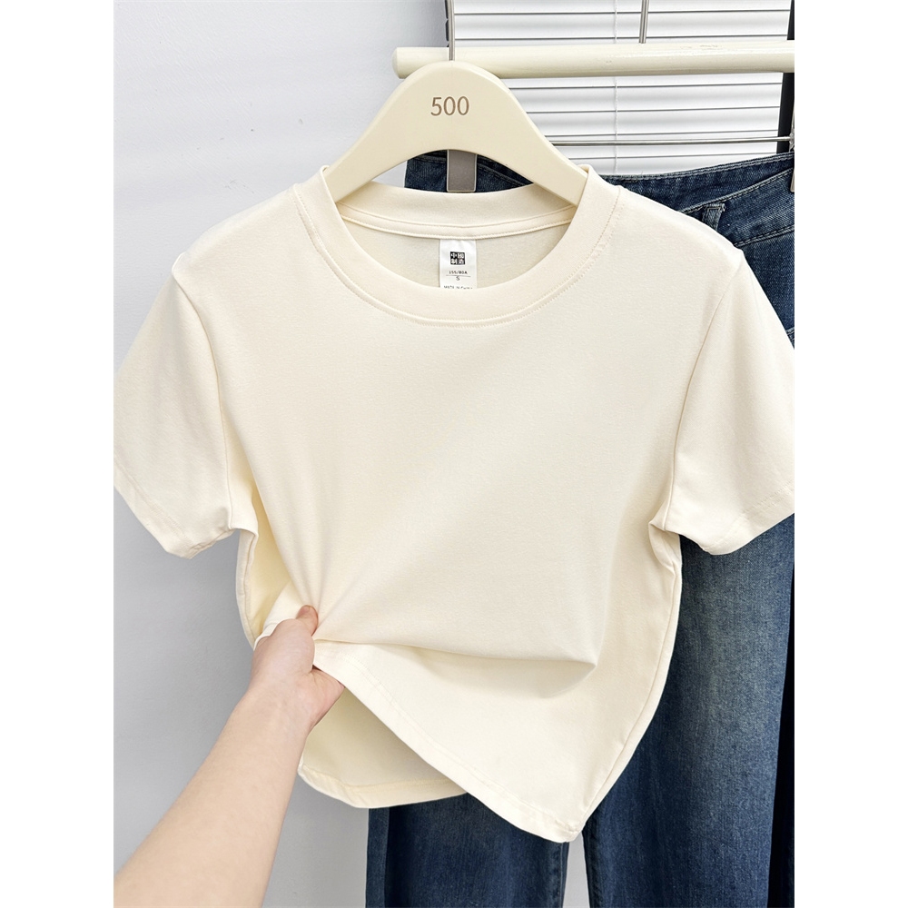 TIHIK เสื้อยืดสีพื้น oversize ผ้าคอตตอน โอเวอร์ไซส์ เนื้อผ้านิ่มม 77220-2403