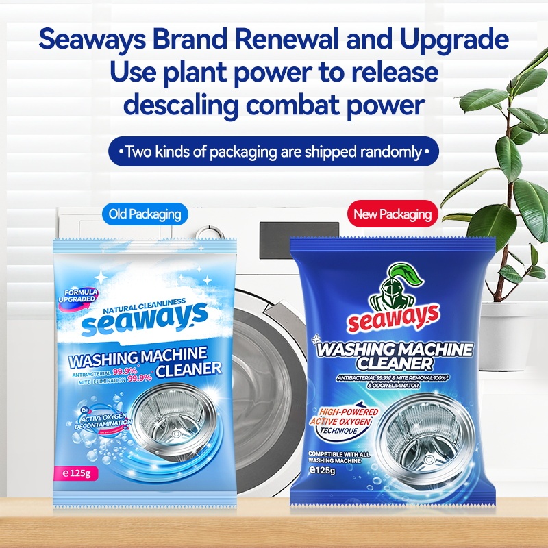 Seaways ทำความสะอาดเครื่องซักผ้า (125g)ล้างถังซักเครื่องซักผ้าต้านเชื้อแบคทีเรีย ผงขจัดตะกรัน - 1