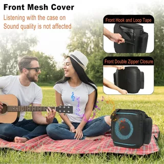 กระเป๋าเดินทางสําหรับ JBL Partybox Encore 2 Essential, เคสป้องกันถุงเก็บตาข่ายพร้อมสายสะพายไหล่และกระเป๋าอุปกรณ์เสริมสองด้าน