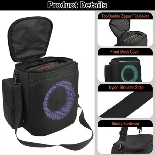 กระเป๋าเดินทางสําหรับ JBL Partybox Encore 2 Essential, เคสป้องกันถุงเก็บตาข่ายพร้อมสายสะพายไหล่และกระเป๋าอุปกรณ์เสริมสองด้าน