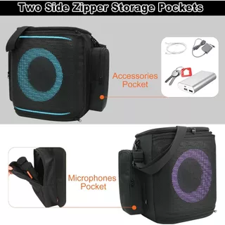 กระเป๋าเดินทางสําหรับ JBL Partybox Encore 2 Essential, เคสป้องกันถุงเก็บตาข่ายพร้อมสายสะพายไหล่และกระเป๋าอุปกรณ์เสริมสองด้าน