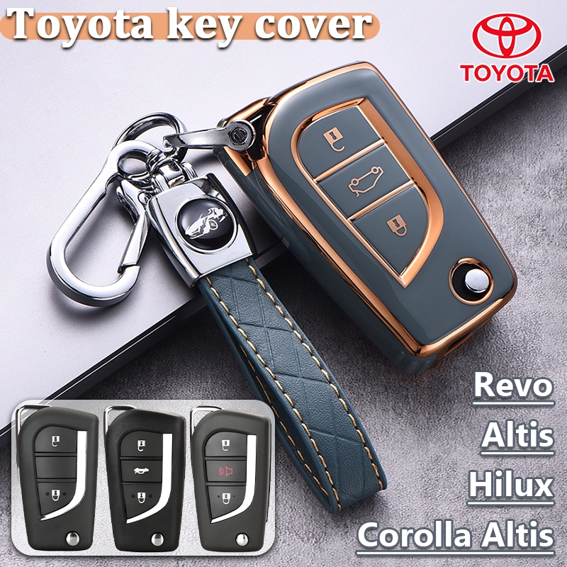 ปลอกกุญแจรถยนต์ Toyota Corolla Altis เคสกุญแจรีโมท Altis ปลอกกุญแจ Hilux เปลือกกุญแจ Vios ปลอกกุญแจอัจฉริยะ ปลอกกุญแจ Revo พวงกุญแจรถยนต์