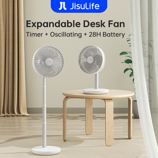 JISULIFE Table Fan Life7 Rechargeable Table Fan 8000mAh Battery Strong Wind