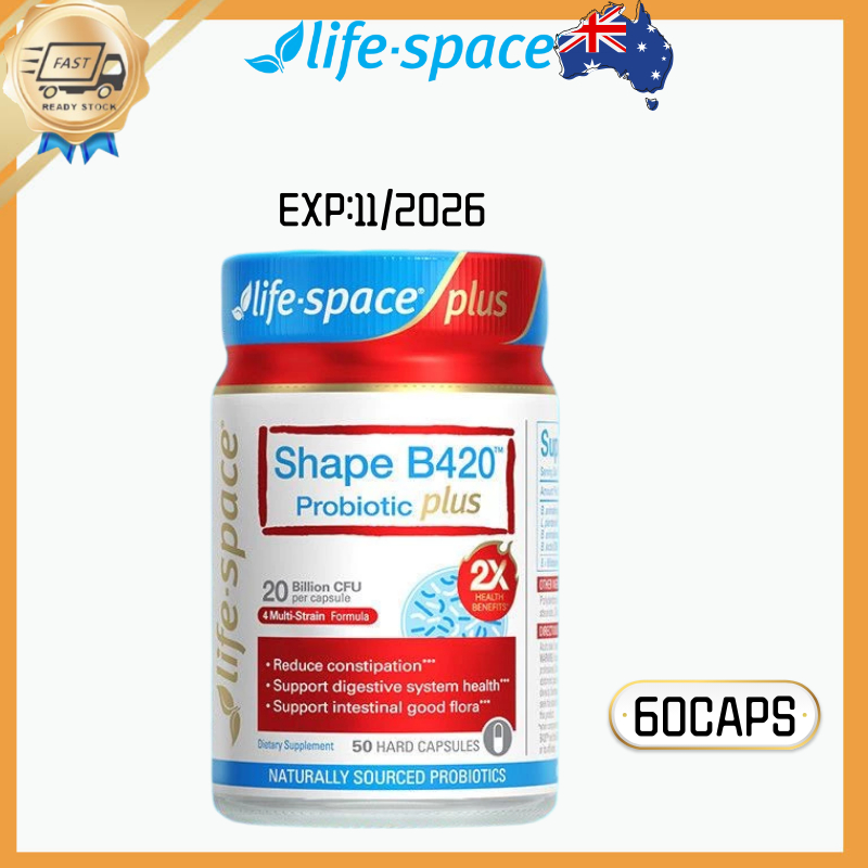 Life Space Shape B420 plus Probiotics 60 แคปซูลสําหรับกระชับสัดส่วนและเพิ่มการเผาผลาญไขมัน