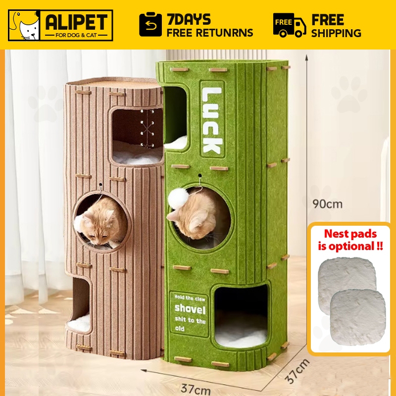 Cat House Cave Multi Layer Cat Nest Hiding House Scratching Cat Tree Cat Scratching Post Tree Hole B
