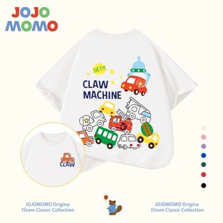 【จัดส่งภายใน 24 ชม】เสื้อยืดเด็ก สีขาว แขนสั้น ผู้ชาย ลายรถยนต์การ์ตูนน่ารัก ผ้านุ่ม ใส่สบาย ระบายอากาศดี