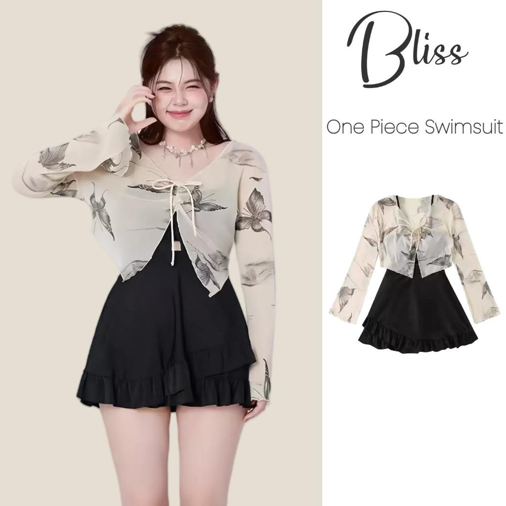 Bliss Papilio Plus - ชุดว่ายน้ำ One Piece Rashguard สไตล์ใหม่ ปกป้องUV ระบายอากาศได้ดี เหมาะสมกับร่างกายโค้งมน