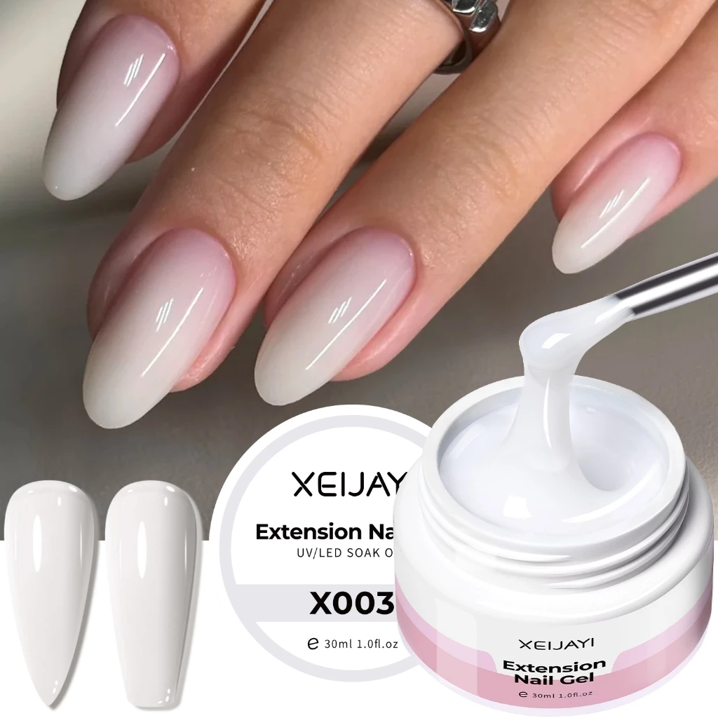 XEIJAYI 30ml-X003 เจลต่อเล็บสีขาวนม เหมาะสำหรับร้านทำเล็บและงาน DIY ที่บ้าน