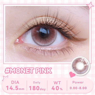น้ํายาคอนแทคเลนส์ Taihou คอนแทคเลนส์ Monet Pink ลุคธรรมชาติ ขนาด 14.5 มม. เปลี่ยนเปลี่ยนได้ภายใน 6 เดือน แพ็ค 2 อัน คอนแทคเลนส์สี