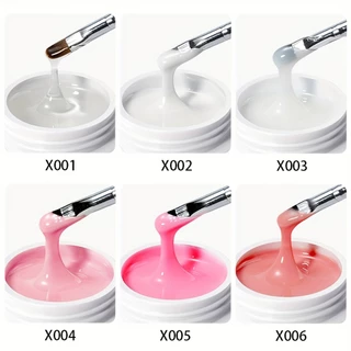 XEIJAYI 30ml - เจลต่อเล็บคริสตัลสีชมพูนู้ดใสแบบใหม่ เหมาะสำหรับร้านทำเล็บ