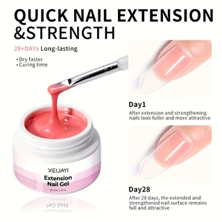 XEIJAYI 30ml - เจลต่อเล็บคริสตัลสีชมพูนู้ดใสแบบใหม่ เหมาะสำหรับร้านทำเล็บ