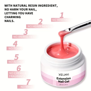 XEIJAYI 30ml - เจลต่อเล็บคริสตัลสีชมพูนู้ดใสแบบใหม่ เหมาะสำหรับร้านทำเล็บ