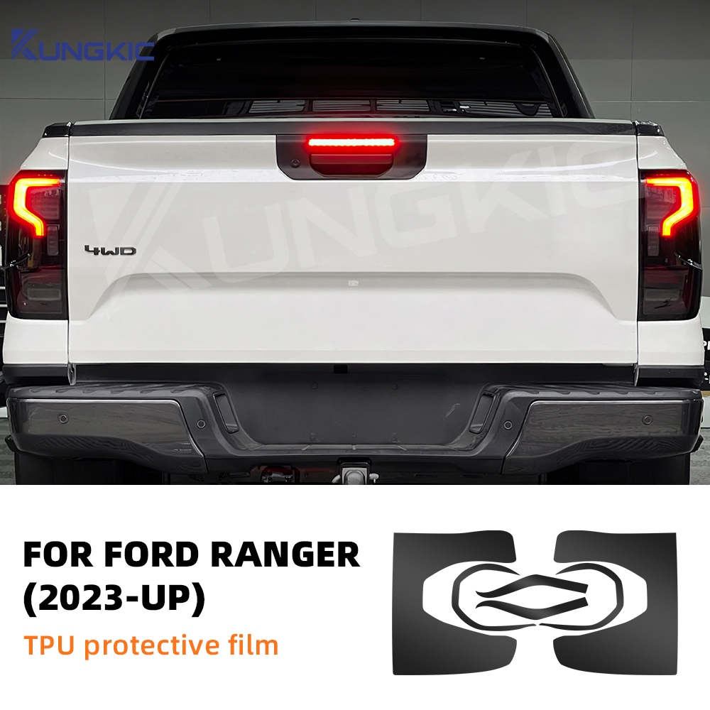 สําหรับ Ford Ranger 2023 2024 2025 ไฟท้ายด้านหลังรถป้องกันฟิล์มโปร่งใสควันสีดํา TPU สติกเกอร์ Accessorie