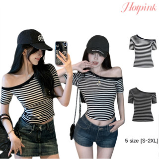 Hotpink ส่งจาก Bangkok🔥เสื้อยืดแขนสั้นเปิดไหล่สำหรับผู้หญิง …