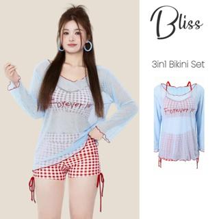 BLISS Ruby 3in1 Plus ชุดบิกินี่ลายสก๊อตสีฟ้าพร้อมชุดคลุมป้อง…