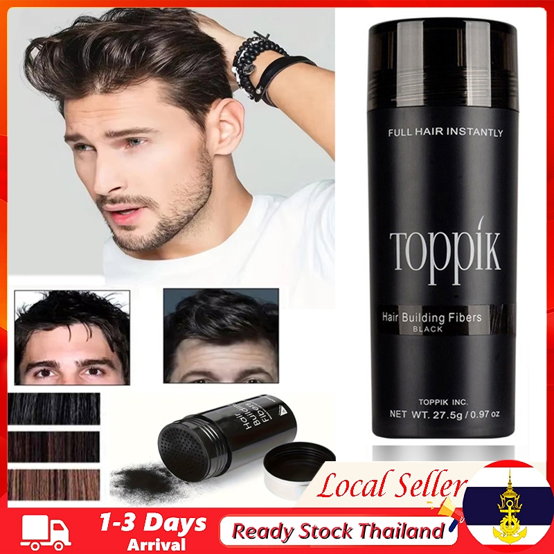 🚚ท้องถิ่น🚚 Toppik Keratin Hair Building Fibers Powder สเปรย์หนาผมเส้นใยผม Regrowth Builder Powders จัดแต่งทรงผมปั๊ม