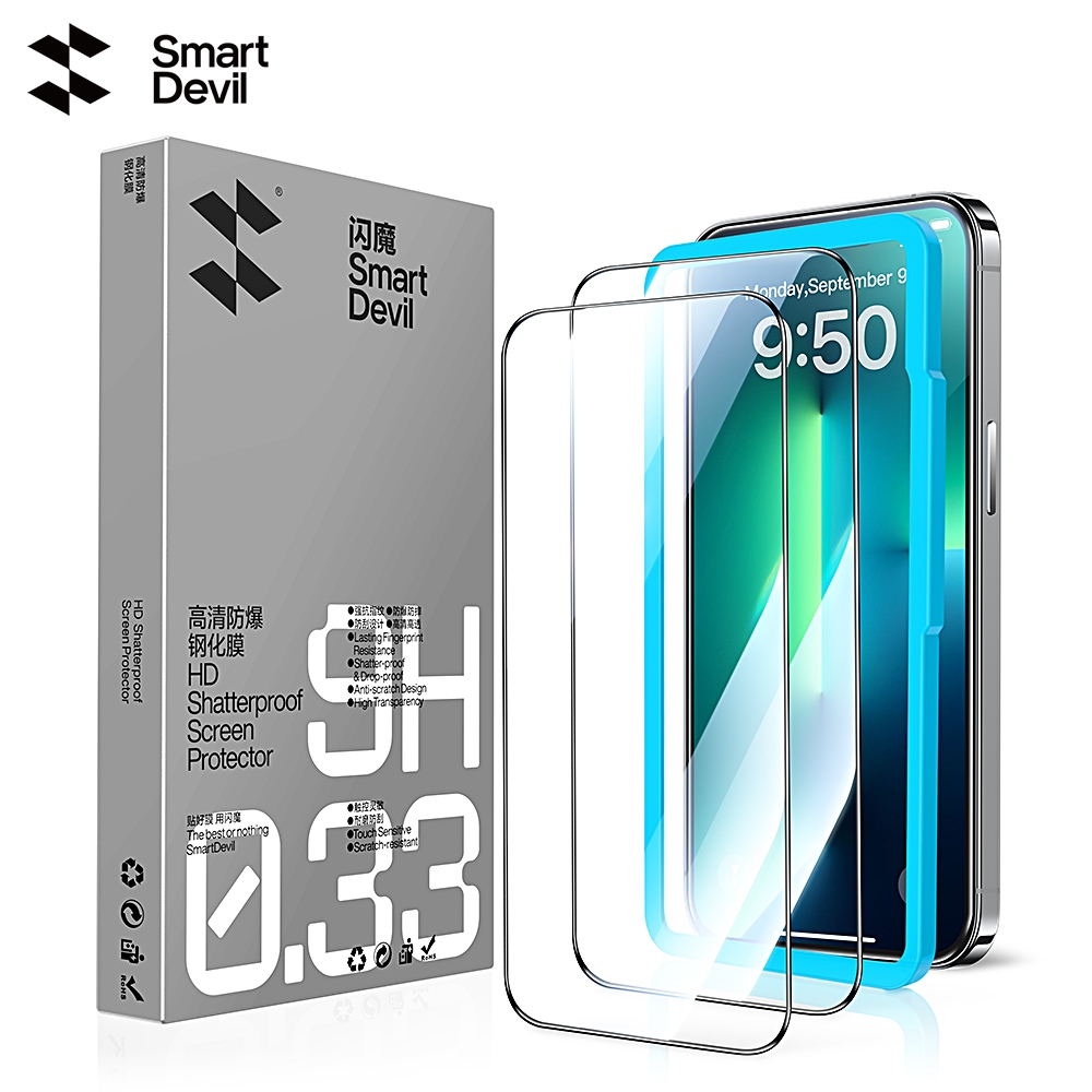 [COD+รับประกัน 1 เดือน] SmartDevil  กระจกนิรภัยกันรอยหน้าจอ ลายปีศาจ 9D สําหรับ iPhone 13 pro max iP