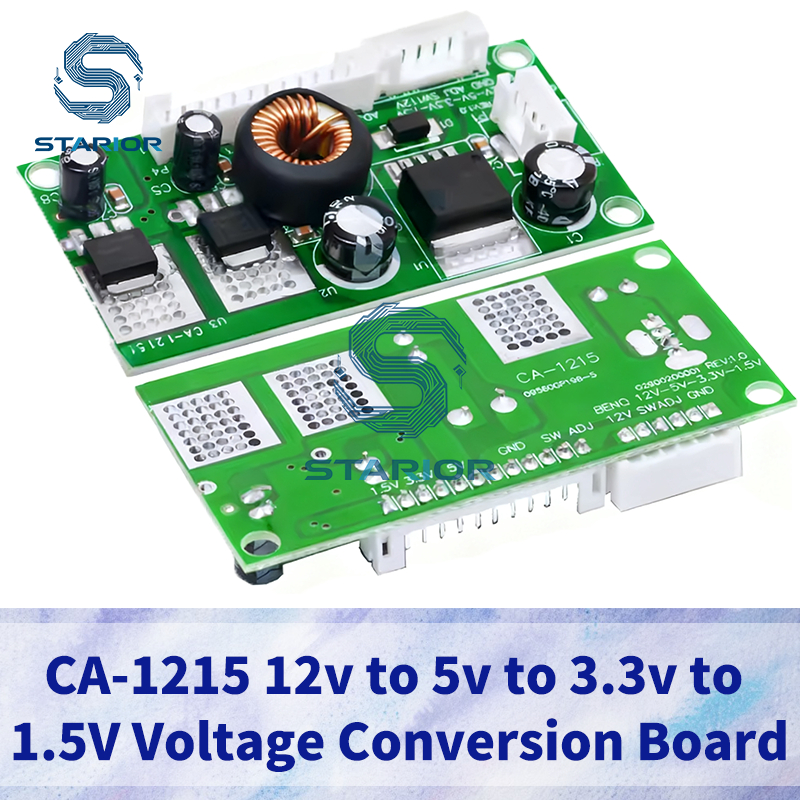 1-5PCS CA-1215 12V ถึง 5V ถึง 3.3V ถึง 1.5V บอร์ดแปลงแรงดันไฟฟ้า 12V 5V 3.3V 1.5V โมดูล