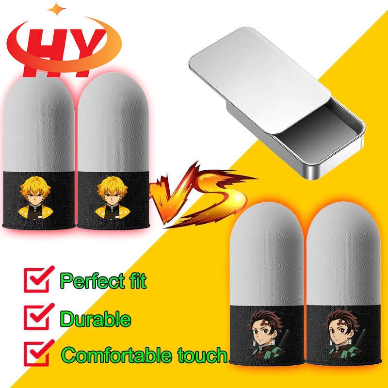 HY Demon Slayer Blade Gaming Finger Sleeve Breathable Sweatproof Gaming Thumb ถุงมือบางสําหรับ PUBG