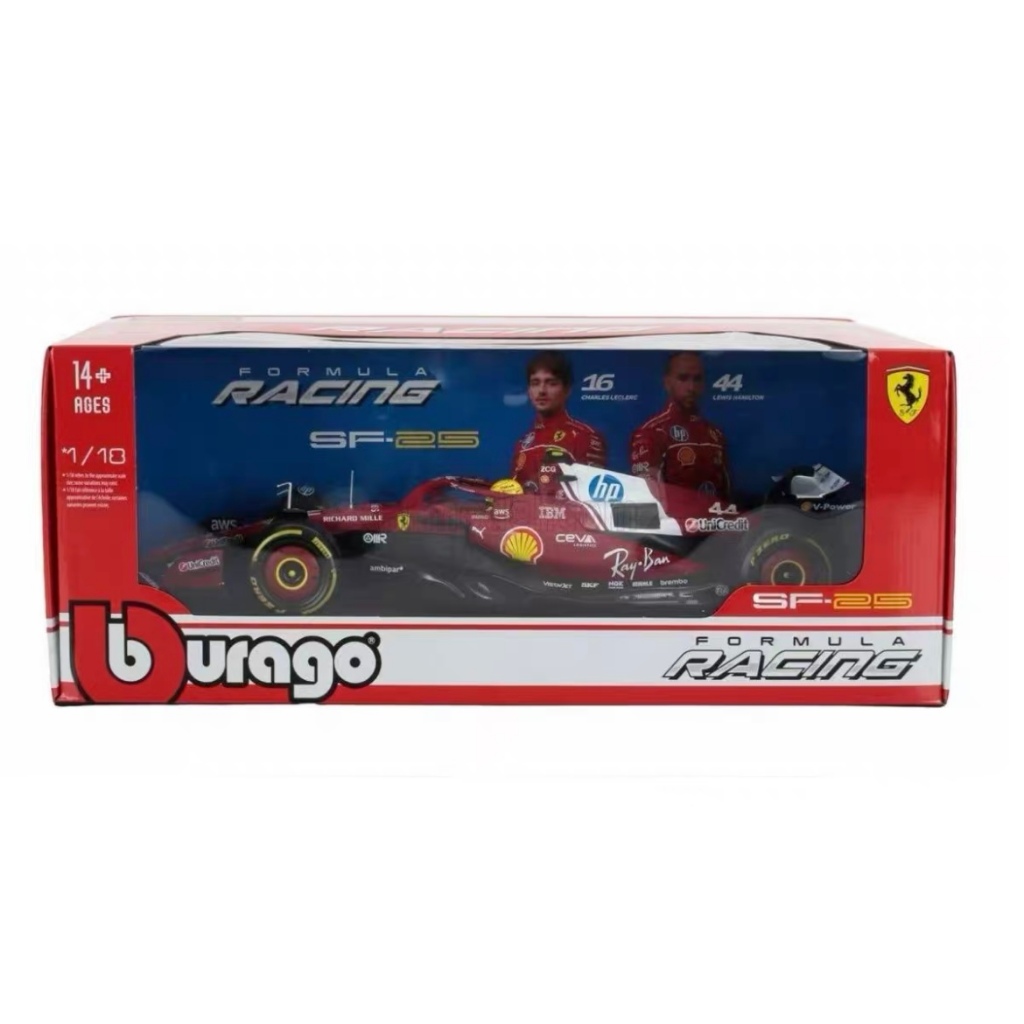 Burago Burago 1: 18 Ferrari SF25 Hamilton Car Model F1 Racing Model, Alloy Material, High Detail Res
