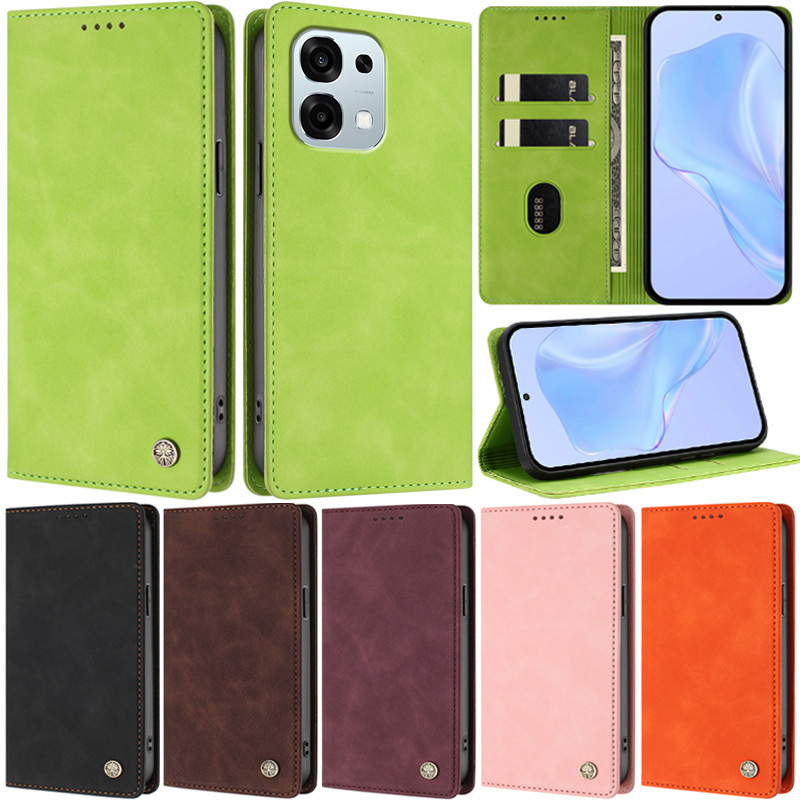 หรูหราปลอกสําหรับOppo A6 Pro 5G Realme C85 ค้นหาX9 Pro Realme 15X Realme GT8 Pro Retroกระเป๋าสตางค์หนังPUนุ่มช่องใส่การ์ดผิวป้องกันพลิกขาตั้งฝาครอบหลายกรณี