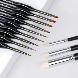 Nicpro 12 PCS Miniature Mode Paint Brush Set, Artist Painting Brushes Fine Detail & Dry for Painting Miniatures, Models, Figurines, Nail Art and Face Paintingcitadel and so on