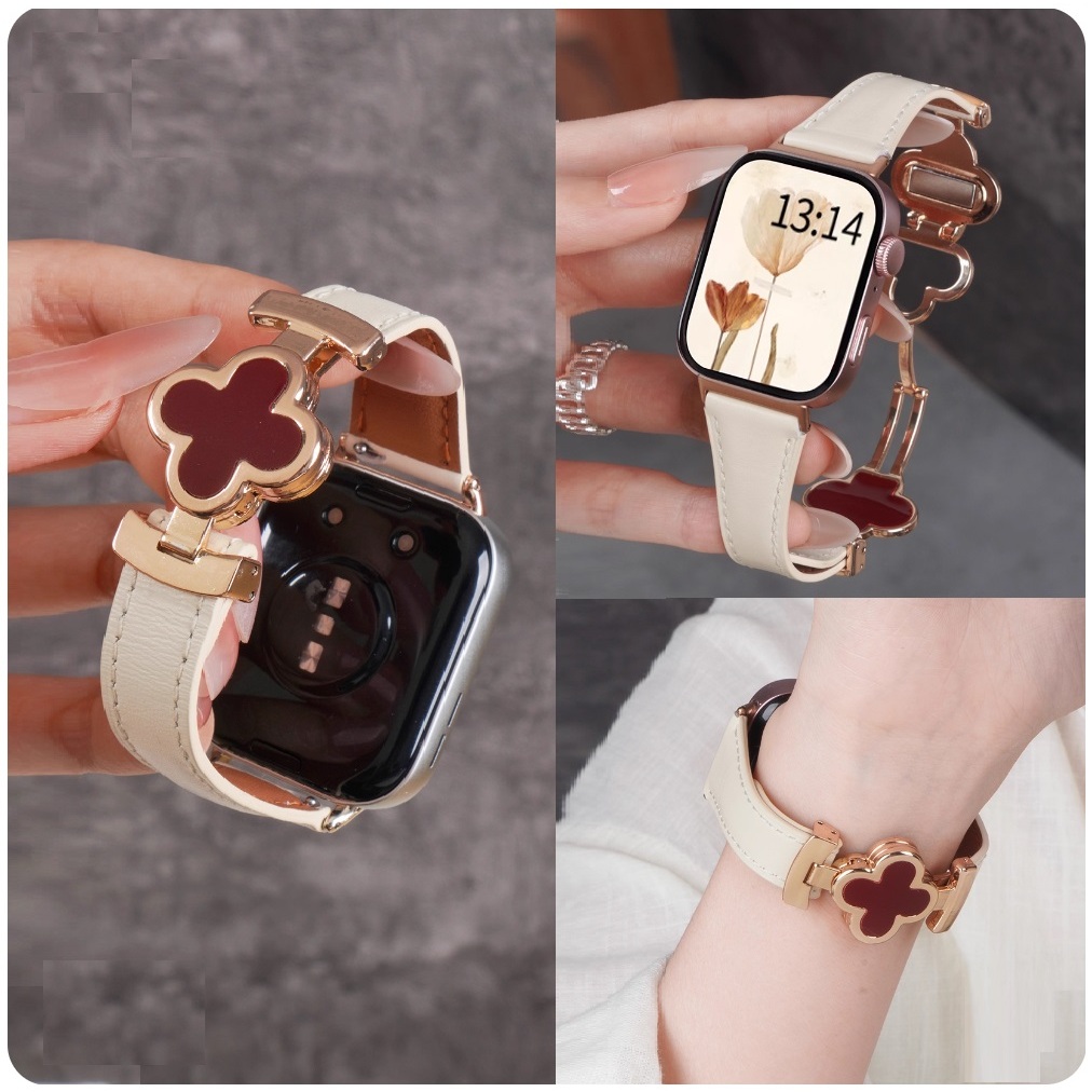 Clover สายหนังสําหรับ Huawei Watch Fit 5 สาย Wristband For Huawei Watch Fit 5 pro สาย Leather Huawei watch Fit 4 pro Strap Soft 3 5 Pro / 4 Strap New 3 2 Strap