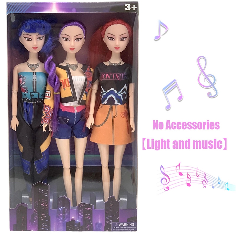 พร้อมเพลง Rumi KPop Demon Hunters Action Figure Rumi Mira Zoey 11 ตุ๊กตาโมเดลข้อต่อที่สามารถเคลื่อนย