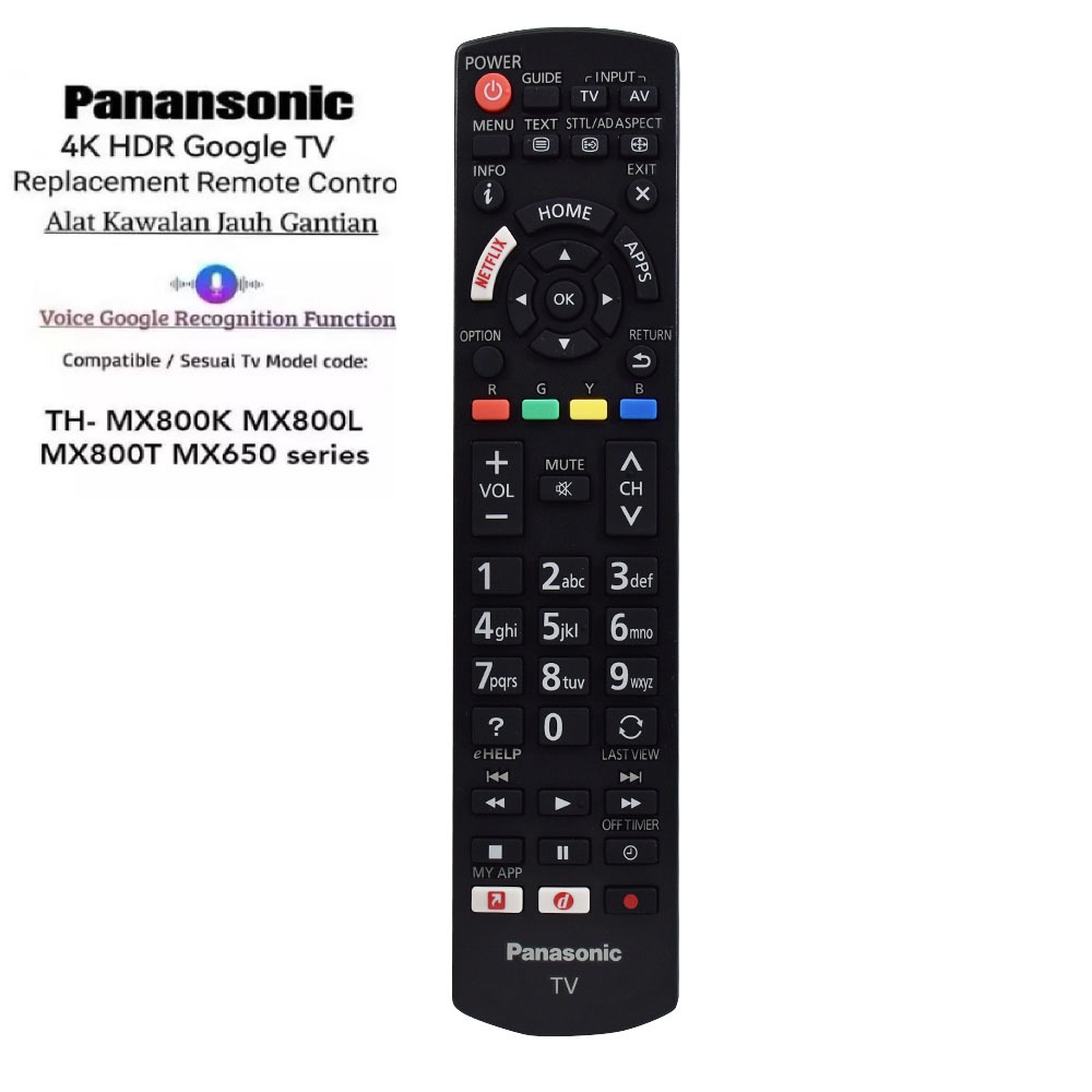 N2QAYB ใหม่001190 สําหรับ Panansonic4K HDR Google TV เปลี่ยนรีโมทคอนโทรล TH-MX800K MX800LMX800T MX65