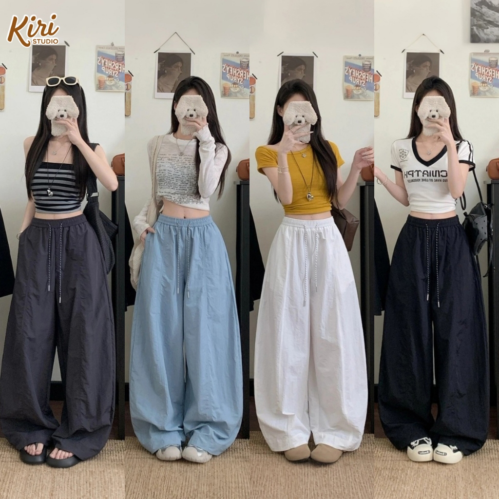 4สี กางเกงขายาว กางเกงวอร์ม สไตล์สปอร์ต มีกระเป๋า มีเชือกที่เอว#101319