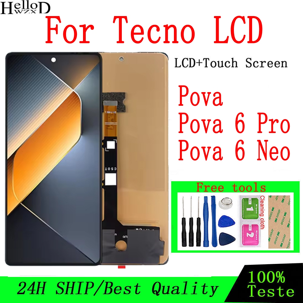 Tecno Pova 6 Pova 6 Neo Pova 6 Pro 5G จอแสดงผล LCD เปลี่ยนหน้าจอสัมผัส