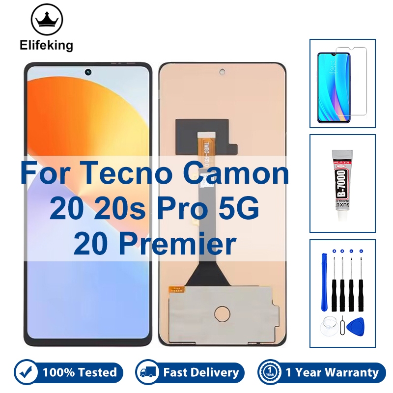 6.67 "จอแสดงผล LCD สําหรับ Tecno Camon 20 20s Pro Premier 5G CK6 CK6n CK7n CK8n CK8nB CK9n Touch Scr