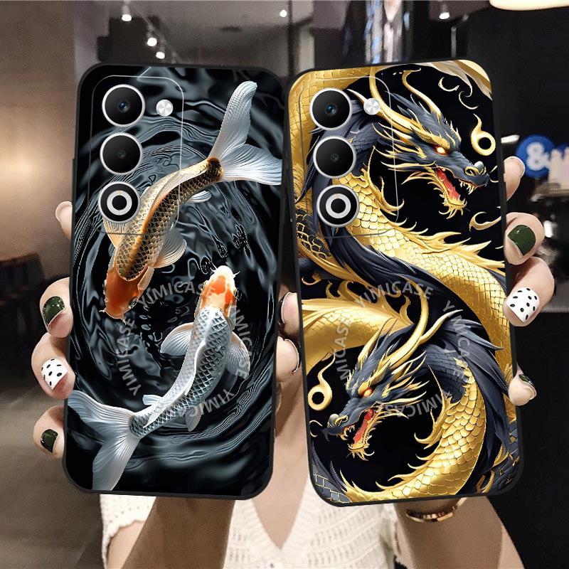 เคสสําหรับ OPPO A5 A5X A5I PRO A7 A5S A9 A12 A11K 5G 2025 CPH2735 CPH2725 CPH2711 CPH27 CPH2773 lucky ปลาคาร์พ Matte Case Soft Cover