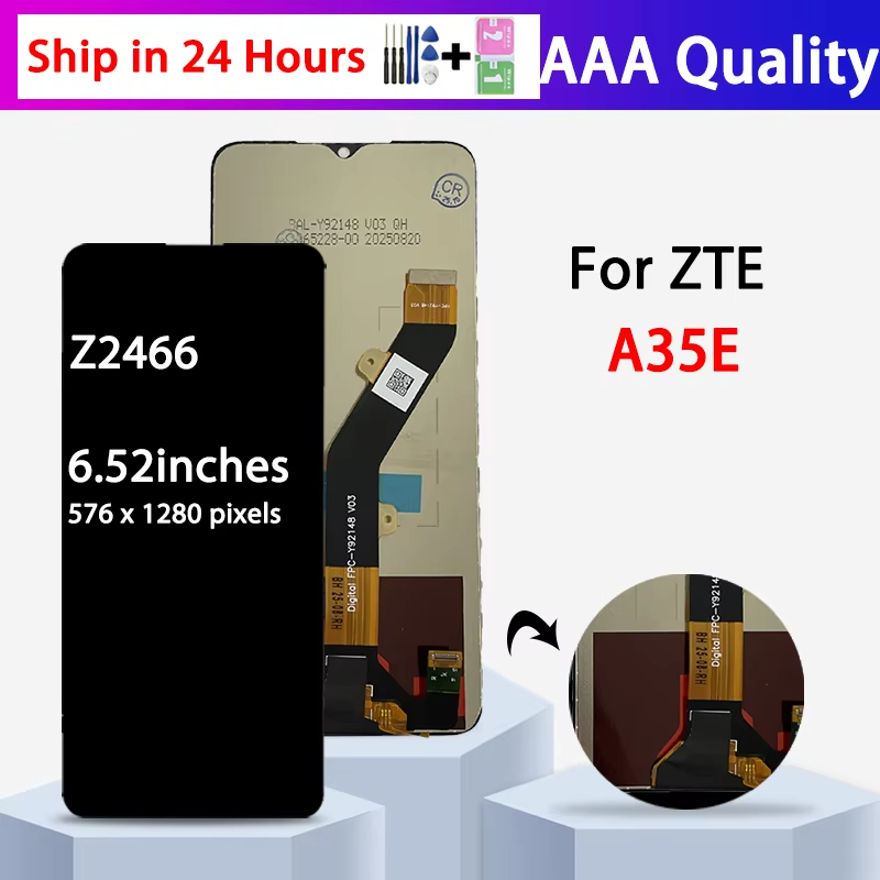 6.5 "หน้าจอสําหรับ ZTE ใบมีด A35E LCD Z2466 จอแสดงผลหน้าจอสัมผัสแผง Digitizer Assembly สําหรับ ZTE ใ