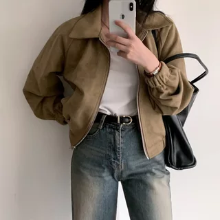 เสื้อโค้ทผู้หญิงสไตล์เกาหลี สวมใส่สบาย อุ่นในฤดูใบไม้ร่วงถึงหน้าหนาว