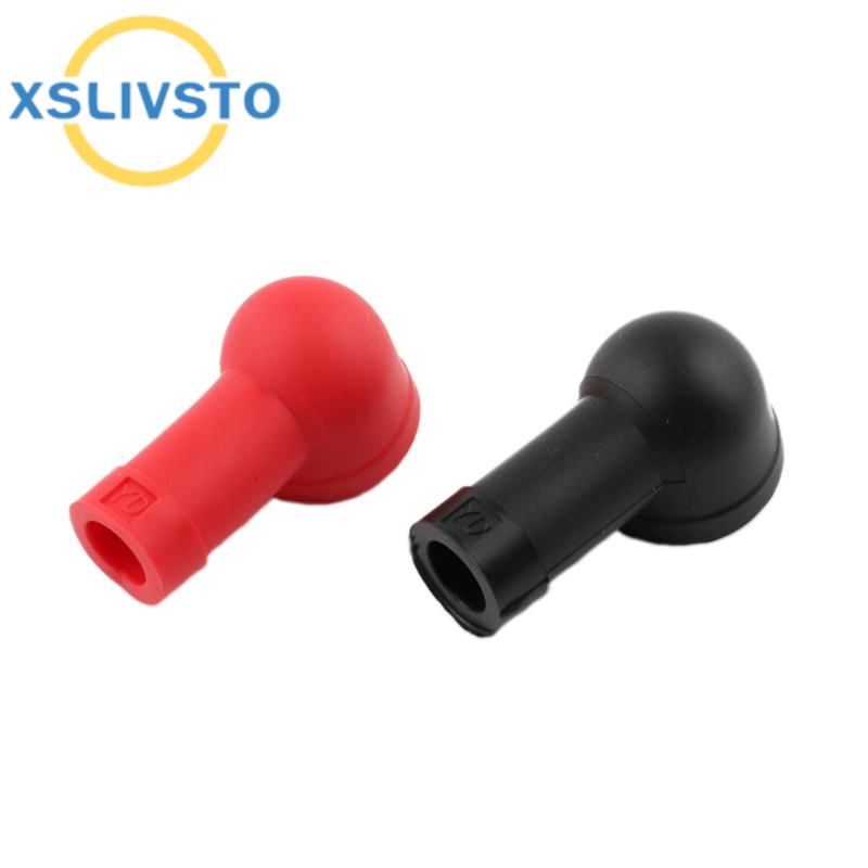 1 ชิ้นแบตเตอรี่ขั้วอิเล็กโทรดฝุ่นหมวกสีดําสีแดงท่อรูปยางแขนแบตเตอรี่ฝาครอบป้องกันทองแดงจมูกหมวก - รูปที่ 2