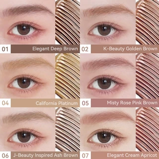 PinkPunk 2 in 1 มาสคาร่าคิ้ว & ดินสอเขียนคิ้ว 5D มาสคาร่าคิ้ว 7 เฉดสี ไม่เลือน อยู่ทนนาน K-Beauty