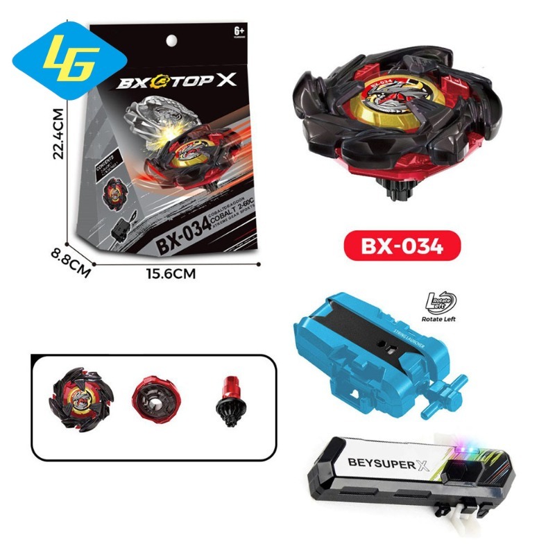 Beyblade X BX-034 BX-00-34 Cobalt Dragoon Beyblade Xtreme พร้อมสายไฟซ้ายชุดเด็กของขวัญวันเกิดเด็ก