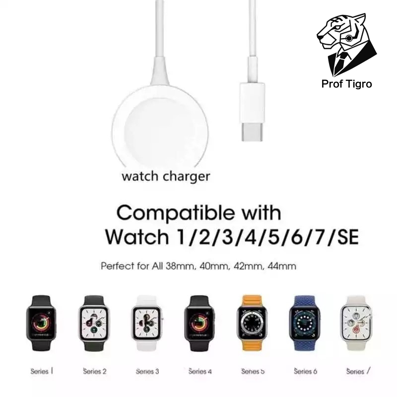 {Prof Tigro} Charger SmartWatch Fast Charger Magnetic Wireless Charger สาย USB สําหรับ AP Watch Series Ultra 1-9 3/2IN1