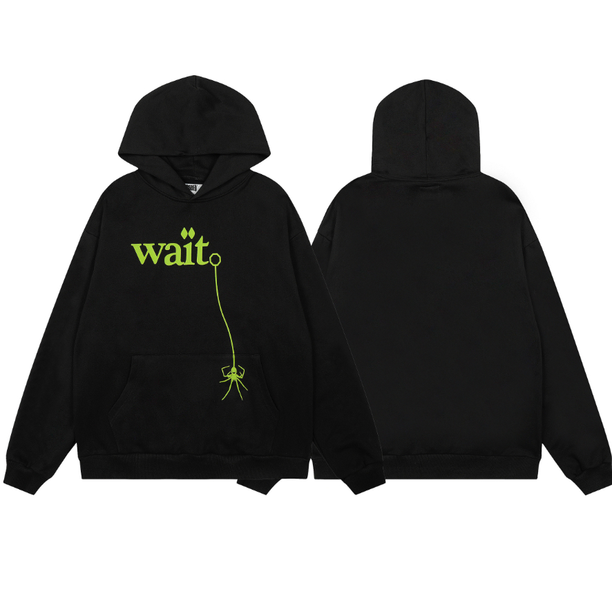 แฟชั่น SP5DER เสื้อฮู้ดพิมพ์ลายแมงมุม