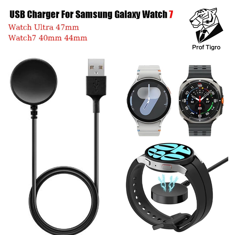 {Prof Tigro} แท่นชาร์จแม่เหล็กเครื่องชาร์จ USB สําหรับ Samsung Galaxy Watch 3 4 5 6 7 8 Pro Active 2 เครื่องชาร์จไร้สาย 2/1in1