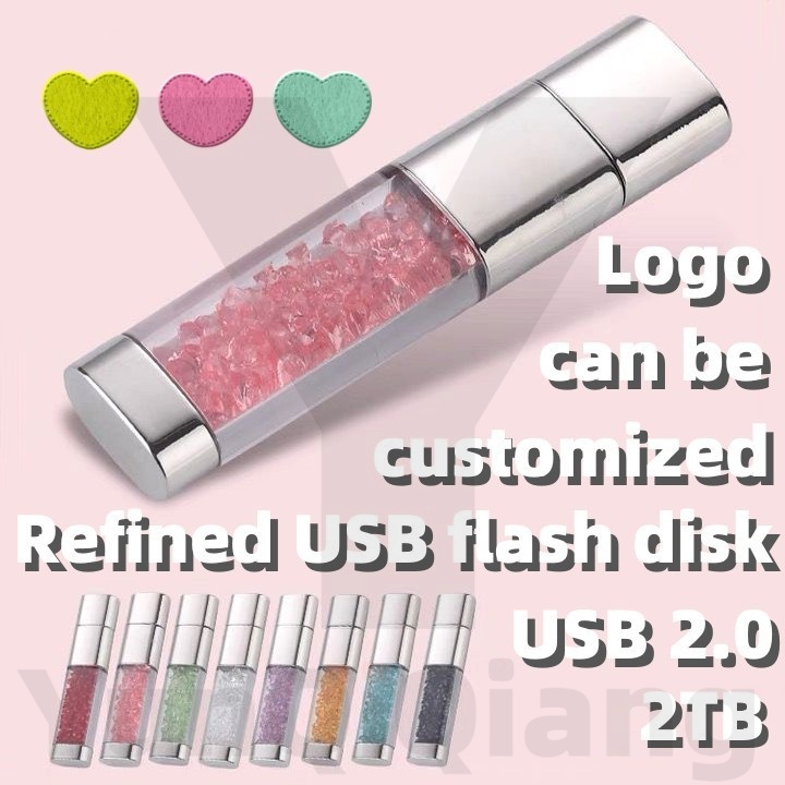 แฟชั่นเพชรคริสตัลขวดแฟลชไดรฟ์ความเร็วสูง USB 2.0 1GB 2GB 4GB 8GB 16GB 32GB 64GB 128GB 2TB Creative Mini USB Drive