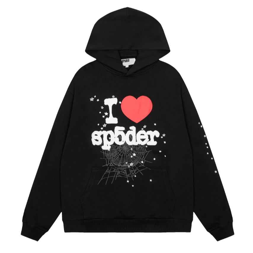 เสื้อกันหนาวมีฮู้ดพิมพ์ลาย Fashion SP5DER