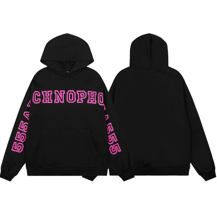 เสื้อกันหนาวมีฮู้ดพิมพ์ลาย Fashion SP5DER