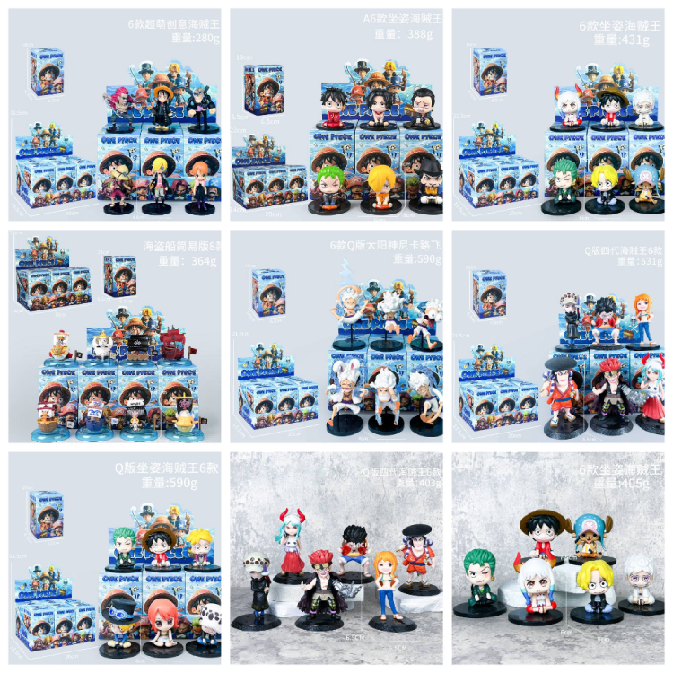 6 ชิ้น/กล่อง One Piece Zoro Luffy คอสเพลย์ Ace Kaidou อะนิเมะรูป COD สต็อกรูปตุ๊กตาของเล่นสําหรับของขวัญเด็กคอลเลกชันเครื่องประดับรถบ้านเค้กตกแต่ง GachaMLML