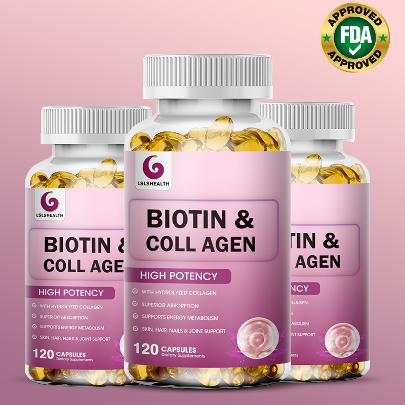 Collagen Biotin-40000mcg Skin Vitamin Biotin Collagen Biotin Collagen Capsules รักษาผมแห้ง เร่งการเจริญเติบโตของเส้นผม