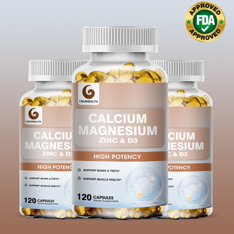อาหารเสริมแคลเซียม แมกนีเซียม สังกะสี พร้อมวิตามิน ง3 สําหรับความแข็งแรง | สนับสนุนสุขภาพกระดูก | ปรับปรุงย่อยอาหารของคุณ | ลดแรงดัน